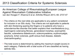 Classification criteria for Scleroderma