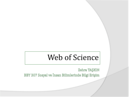 Web of Science - Hacettepe Üniversitesi Bilgi ve Belge Yönetimi