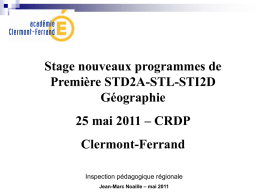 Présentation du programme de géographie (IPR Jean Marc Noaille)