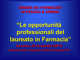 Le opportunit&agrave; professionali del Laureato in Farmacia