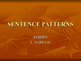 SENTENCE PATTERNS - Mrs. Nabulsi`s Weebly Wiesbaden Middle