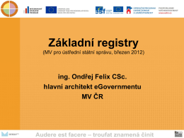 Základní registry - Správa základních registrů