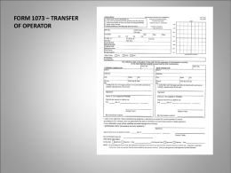 form 1073 – transfer of operator - Oklahoma Corporation Commission
