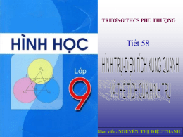 HÌNH TRỤ - Trường THCS Phú Thượng