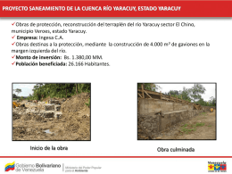 1.Proyecto de Saneamiento de la Cuenca del Río Yaracuy, Estado