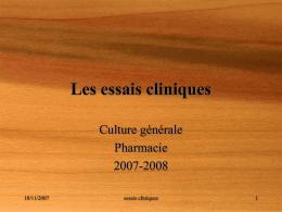 Essais cliniques 2008 - Science, éthique et société