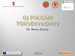 Dr. Boros Zsuzsa: Új Polgári Törvénykönyv
