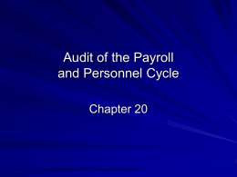 Audit of the Payroll and Personnel Cycle