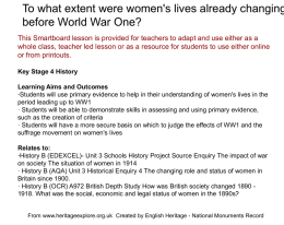 PPT: Women`s Lives before WW1