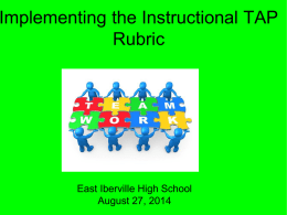 Implementing the Instructional TAP Rubric