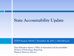 State and Federal Accountability Update