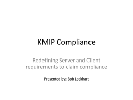 Modification of KMIP Compliance Statements
