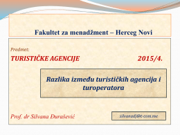Turistička agencija - Fakultet za menadžment Herceg Novi