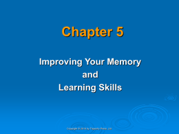 Chap 5 Improving Your Memory