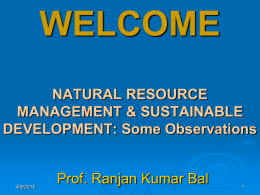 Resource Management - Prof. Ranjan Kumar Bal