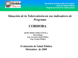 Situación de la tuberculosis en Córdoba