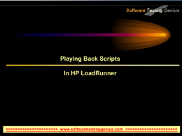 Playing Back Scripts in HP LoadRunner