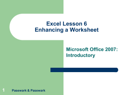Excel Lesson 6