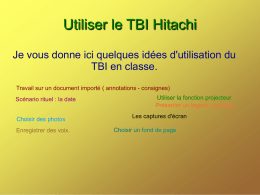 Utiliser le TBI Hitachi