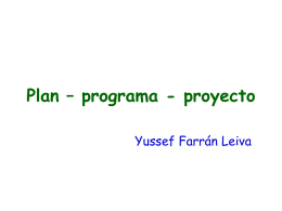 plan - programa - proyecto
