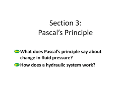 Section 3: Pascal`s Principle