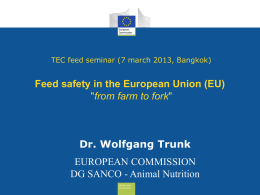 Feed safety in the European Union (EU) "from farm to fork