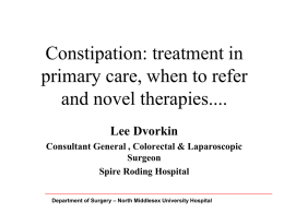 Constipation, treatment in primary care