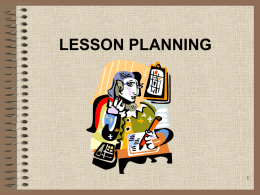 LESSON PLANNING - Teaching Knowledge Test Prep