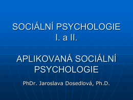 Aplikovaná sociální psychologie