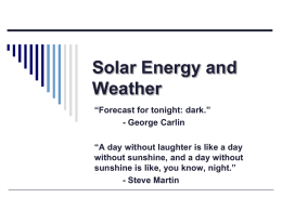 Solar Energy and Weather