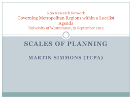 Scales Of Planning - Regional Studies Association
