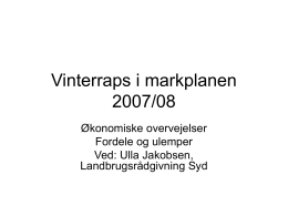 Vinterraps i markplanen 2007/08
