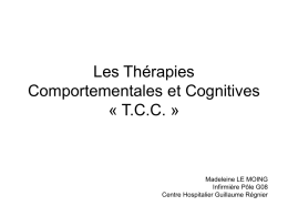 Les Thérapies Comportementales et Cognitives « TCC