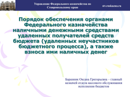 Порядок обеспечения органами Федерального казначейства