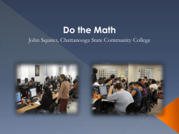Do the Math NCAT 2013 JohnSquires