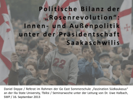 Politische Bilanz der „Rosenrevolution“: Innen