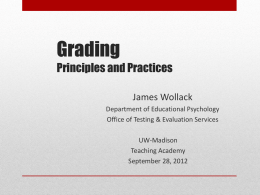 Wollack presentation - Teaching and Learning Excellence