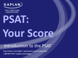 PSAT What Do Your Scores Mean?
