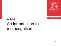 An Introduction to Metacognition - Learning Wales
