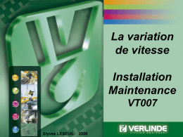 Variation de vitesse - Maintenance - VT007