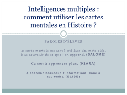 Intelligence multiple: comment utiliser les cartes mentales en Histoire?