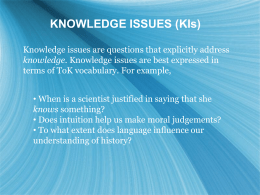 KNOWLEDGE ISSUES (KIs)