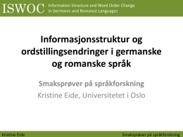 iswoc - Universitetet i Oslo