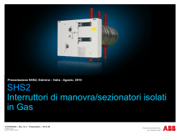SHS2 - Interruttori di manovra-sezionatori isolati in gas