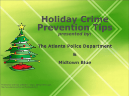 Holiday Crime Prevention Tips