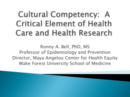Cultural Competency in Health Care