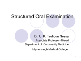 Structured Oral Exam - Mymensingh Medical College