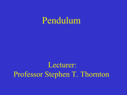 Lecture 31.Pendulum