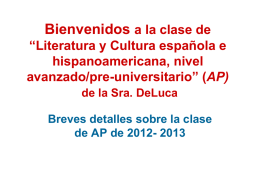 Bienvenida clase de AP Literatura & Cultura