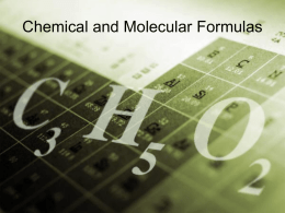 Chemical and Molecular Formulas PPT